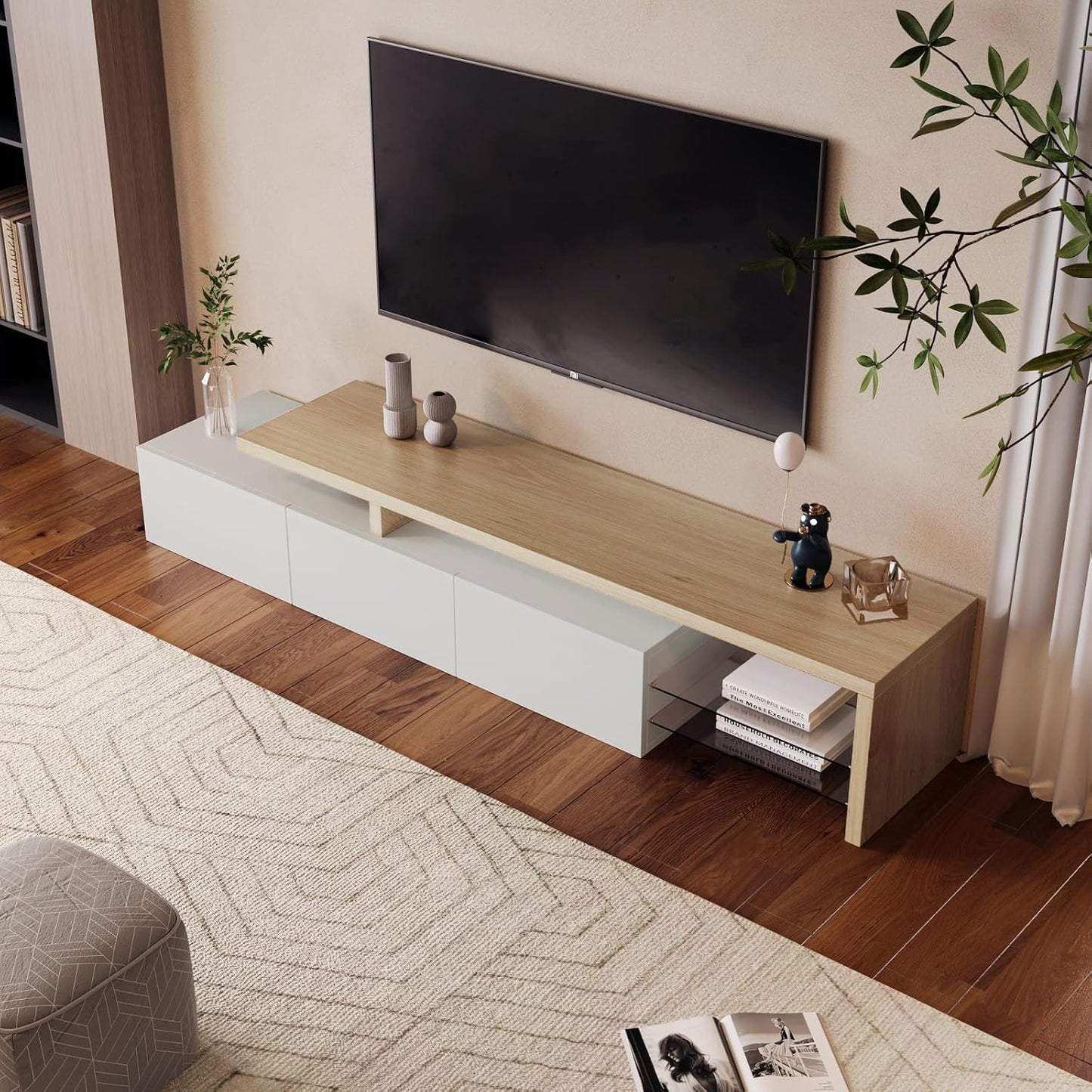 LED TV Bench in Two-Piece Set