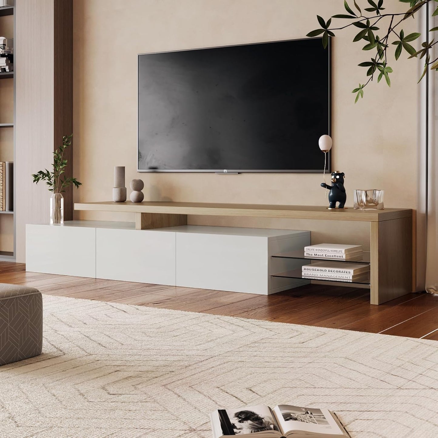 LED TV Bench in Two-Piece Set