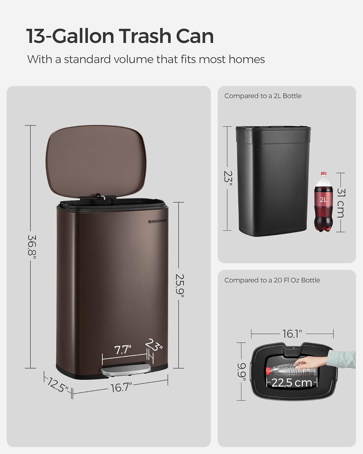 SONGMICS Trash Can