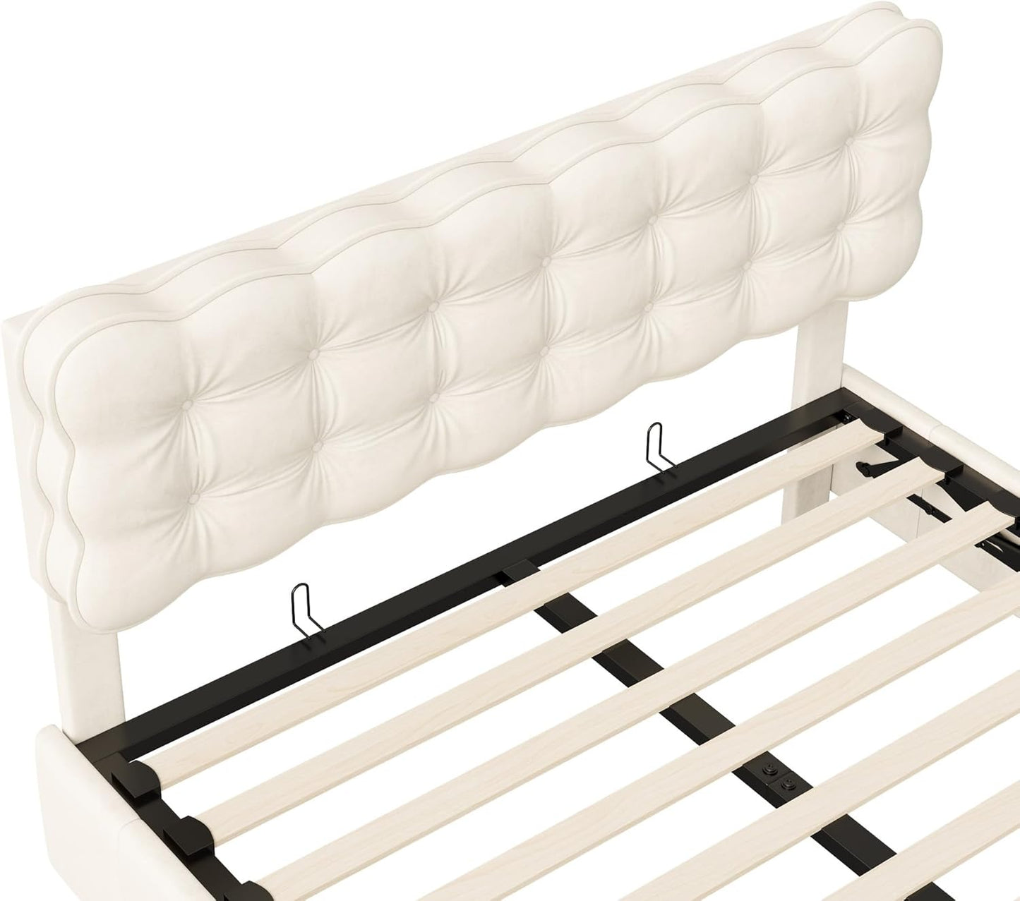 Bed with Storage and LED Light with Automatic Sensor