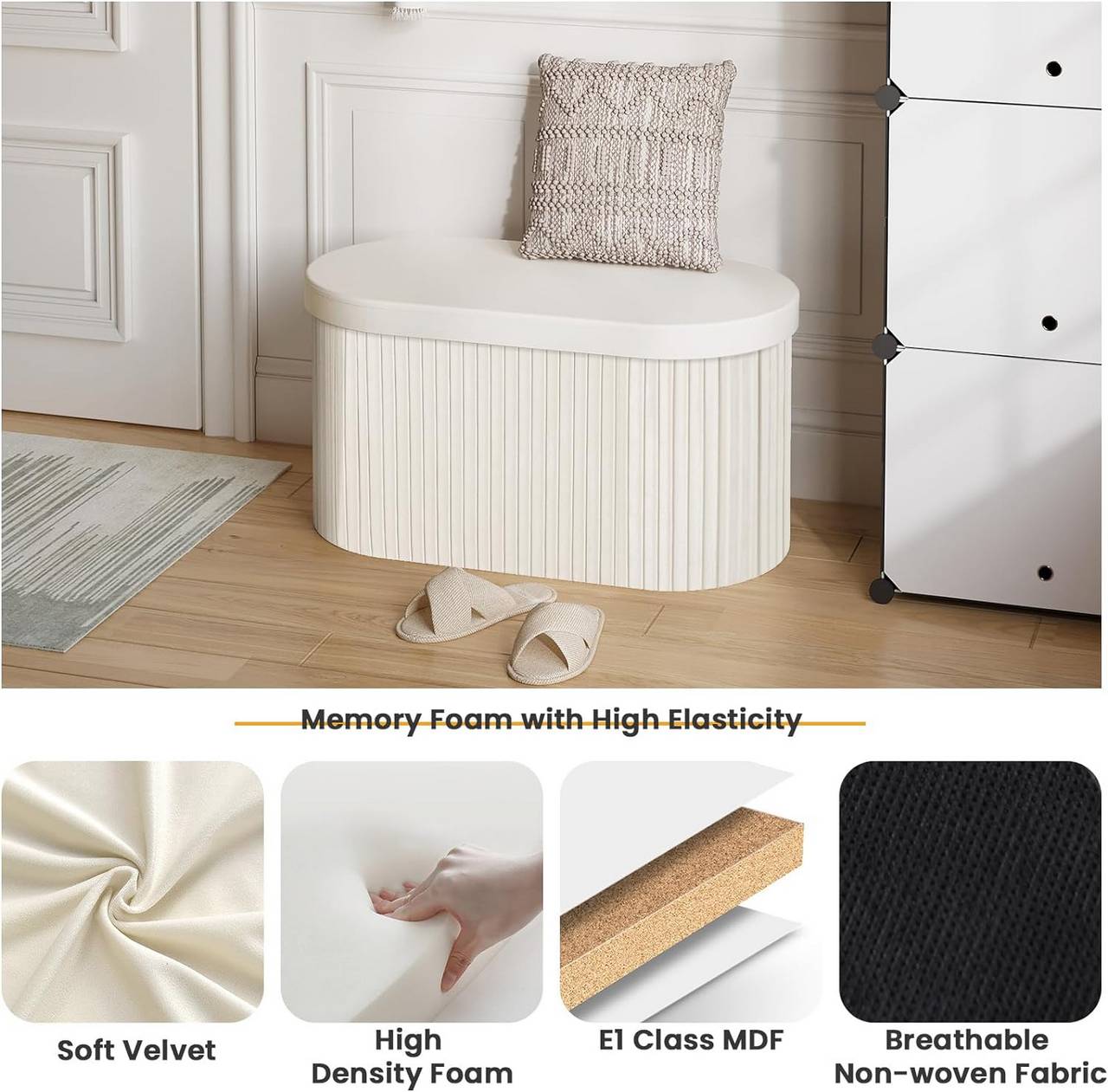 WOLTU Footstool with Storage
