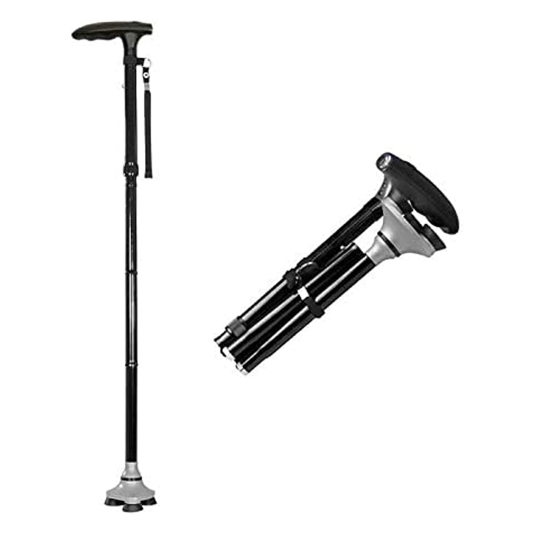 TRUSTY CANE Sturdy Folding Cane with Built-in Lights