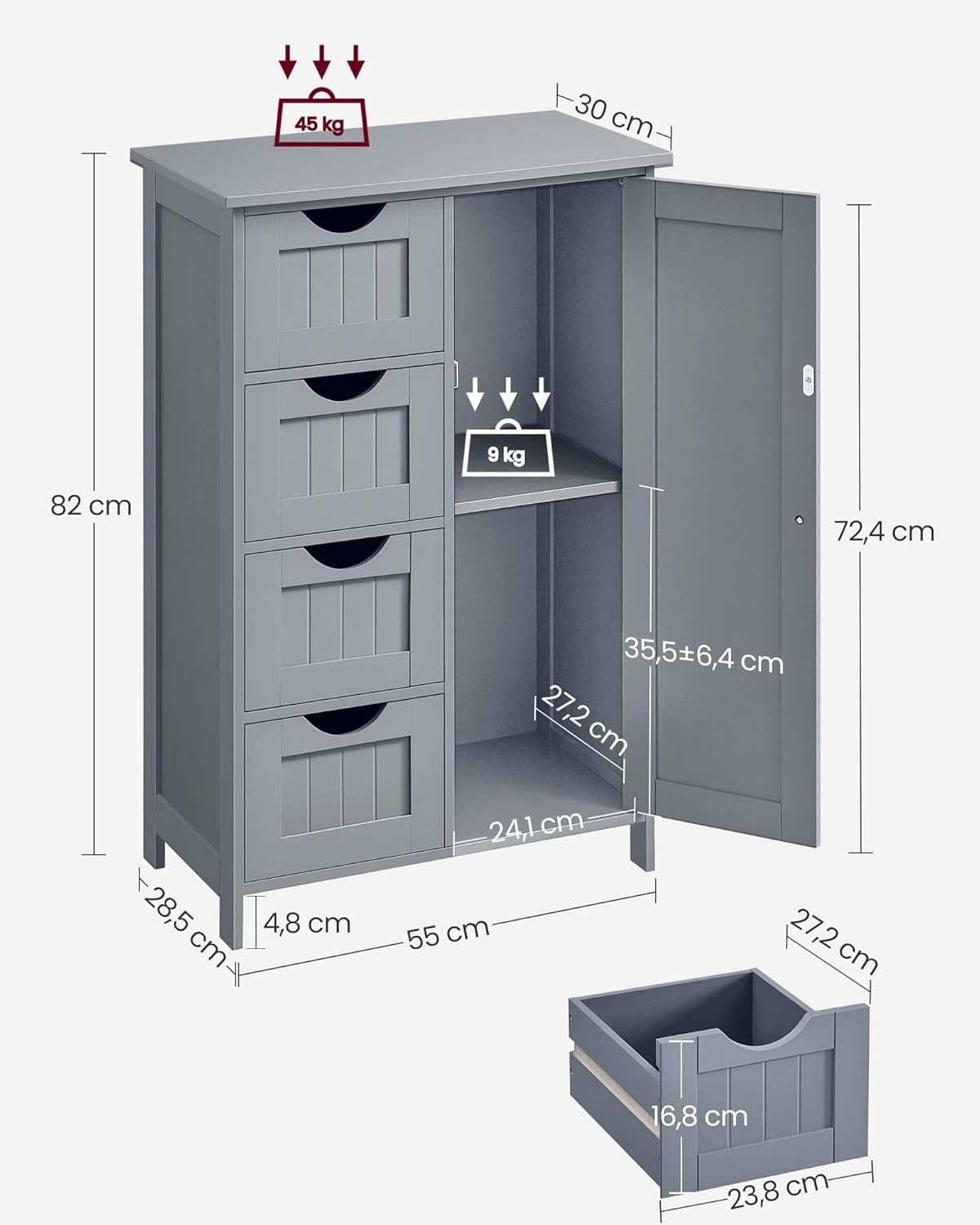 VASAGLE Floor Storage Cabinet