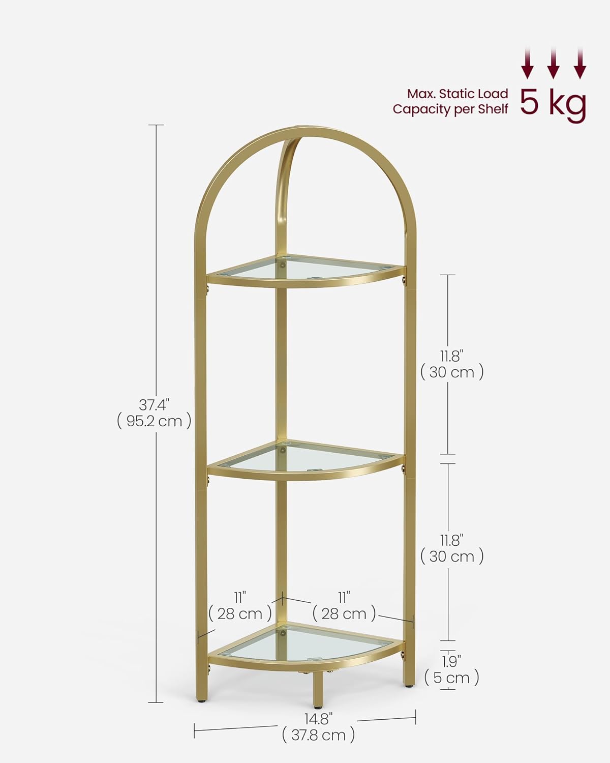 VASAGLE Corner Shelf Stand