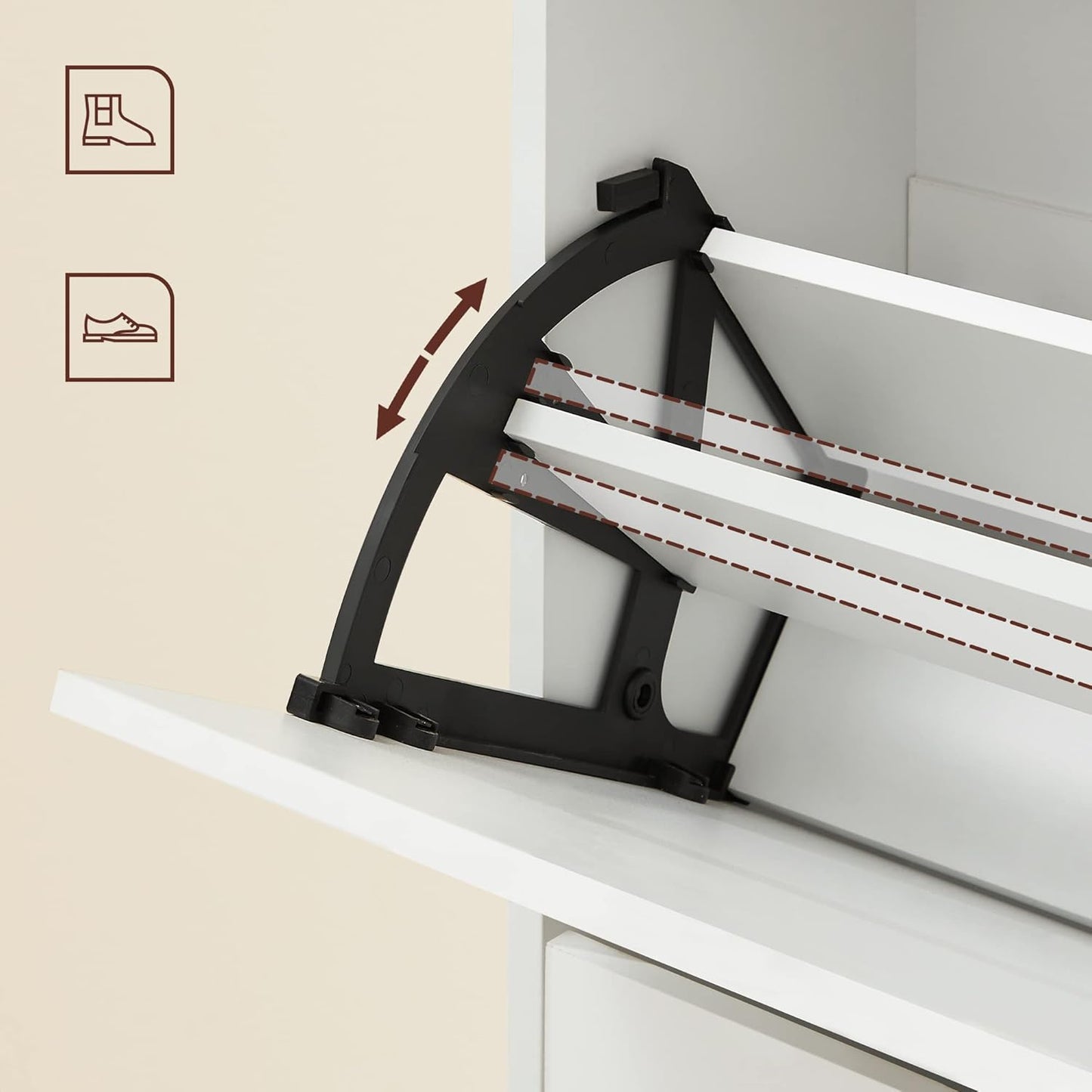 VASAGLE Shoe Cabinet with 2 Compartments