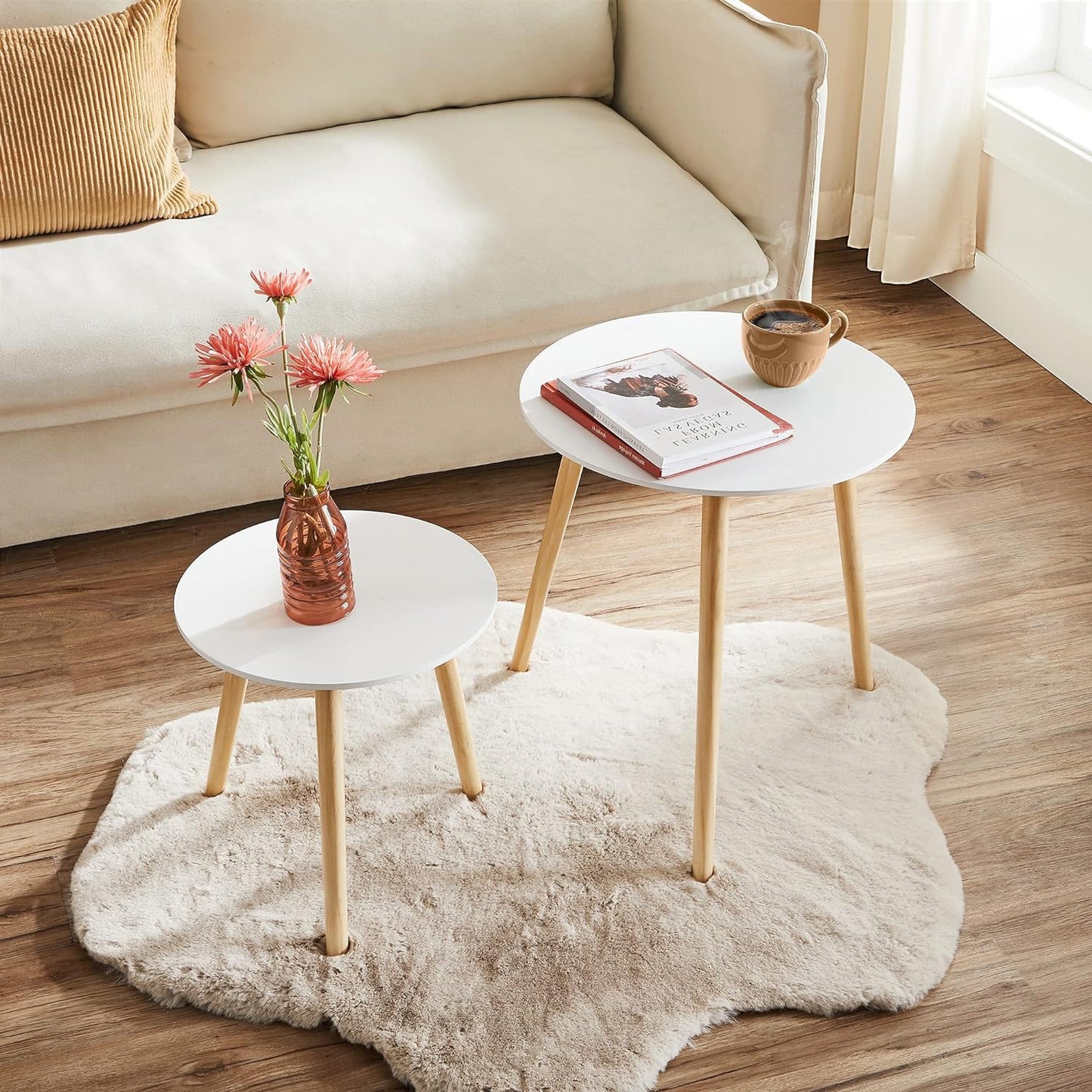 VASAGLE Set of 2 Nesting Side Table