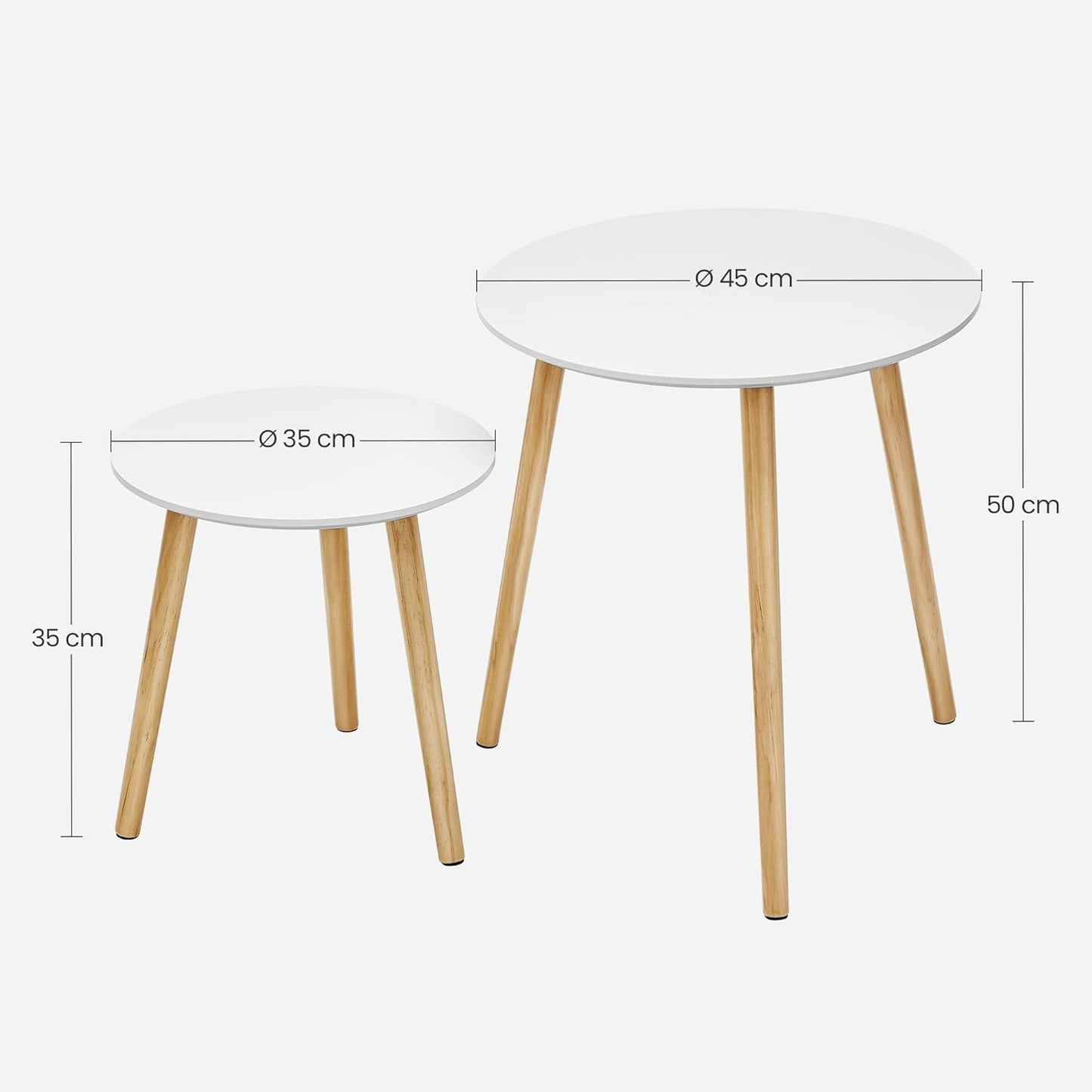 VASAGLE Set of 2 Nesting Side Table