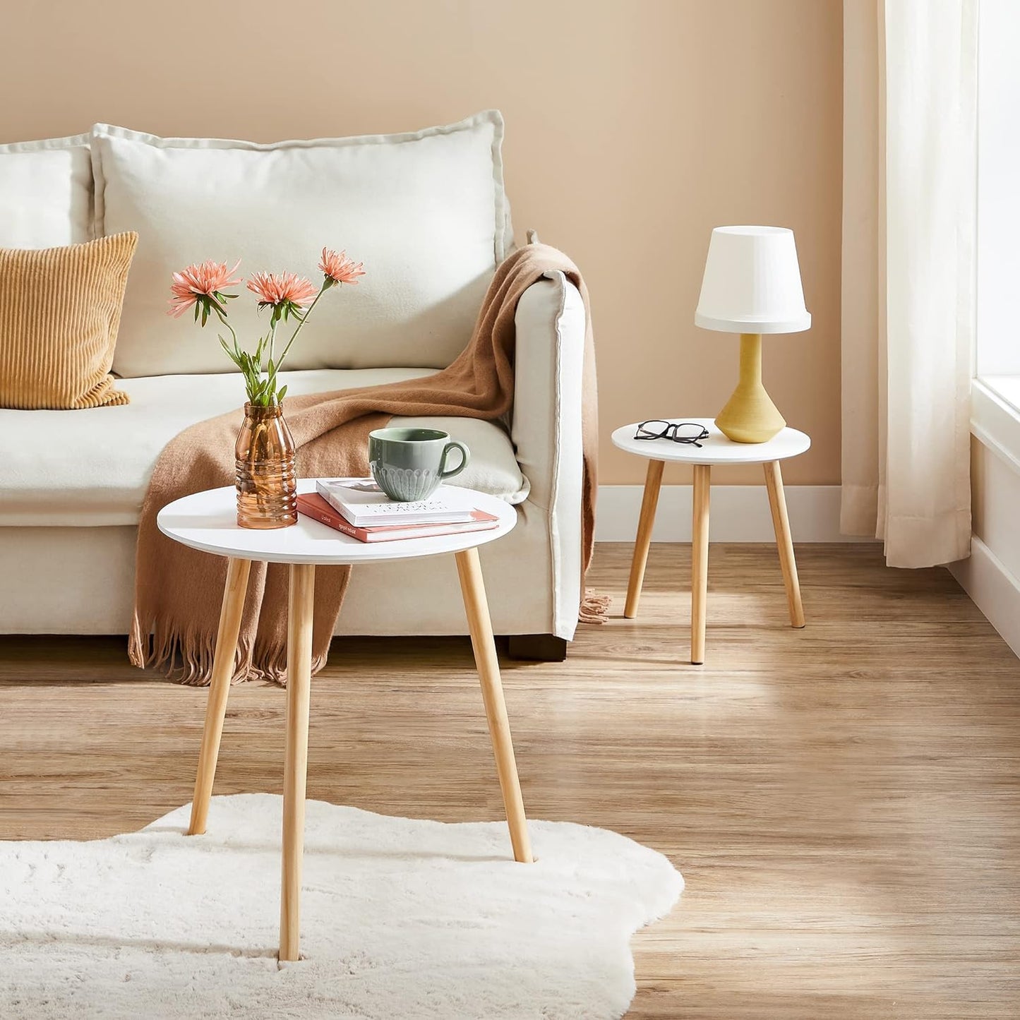 VASAGLE Set of 2 Nesting Side Table