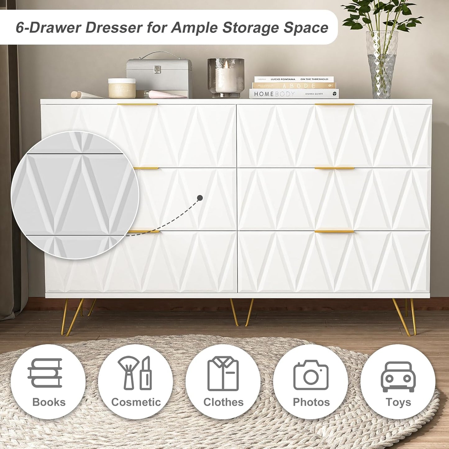 6 Drawer Dresser for Bedroom