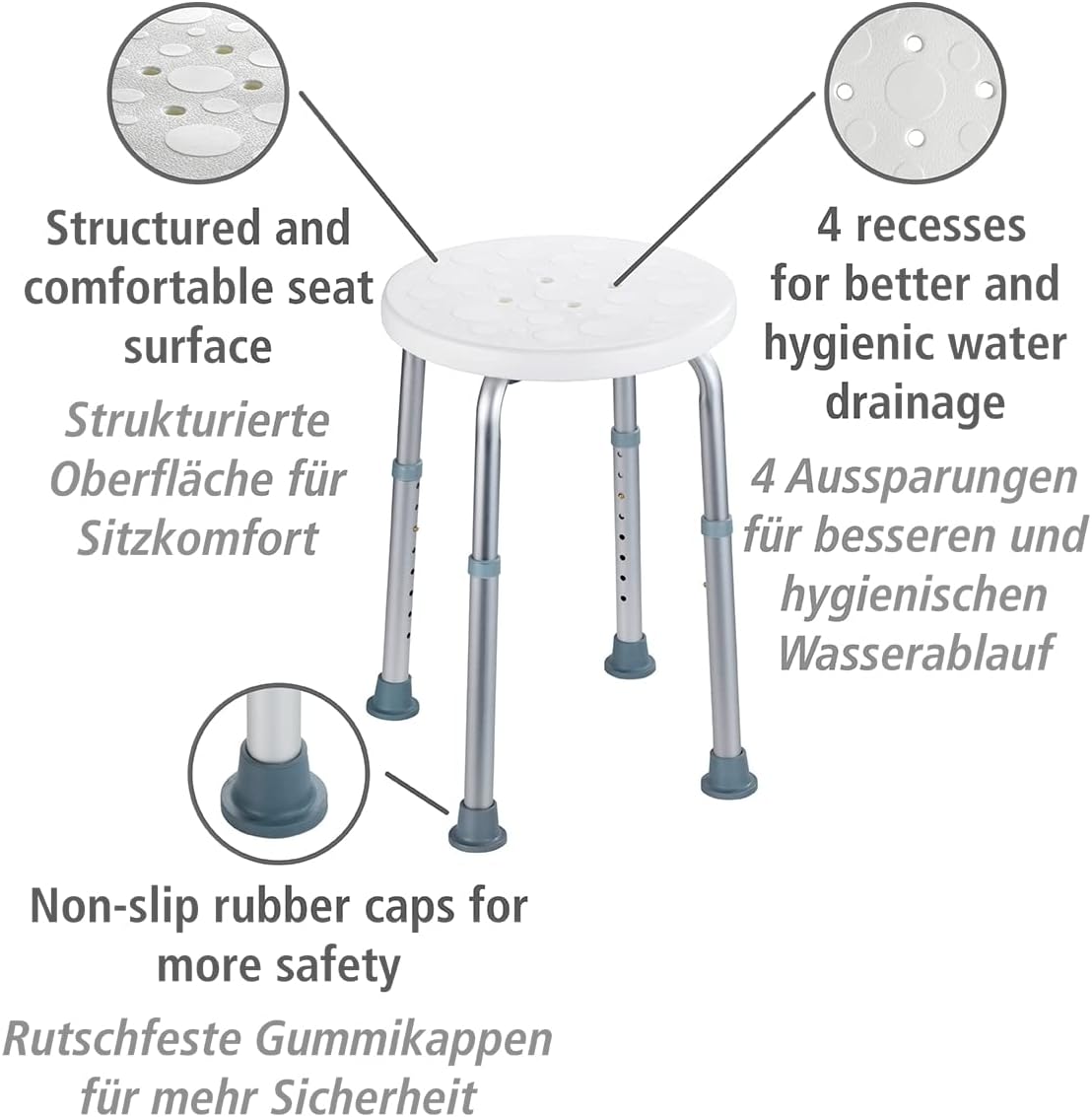 WENKO Adjustable Bath Stool