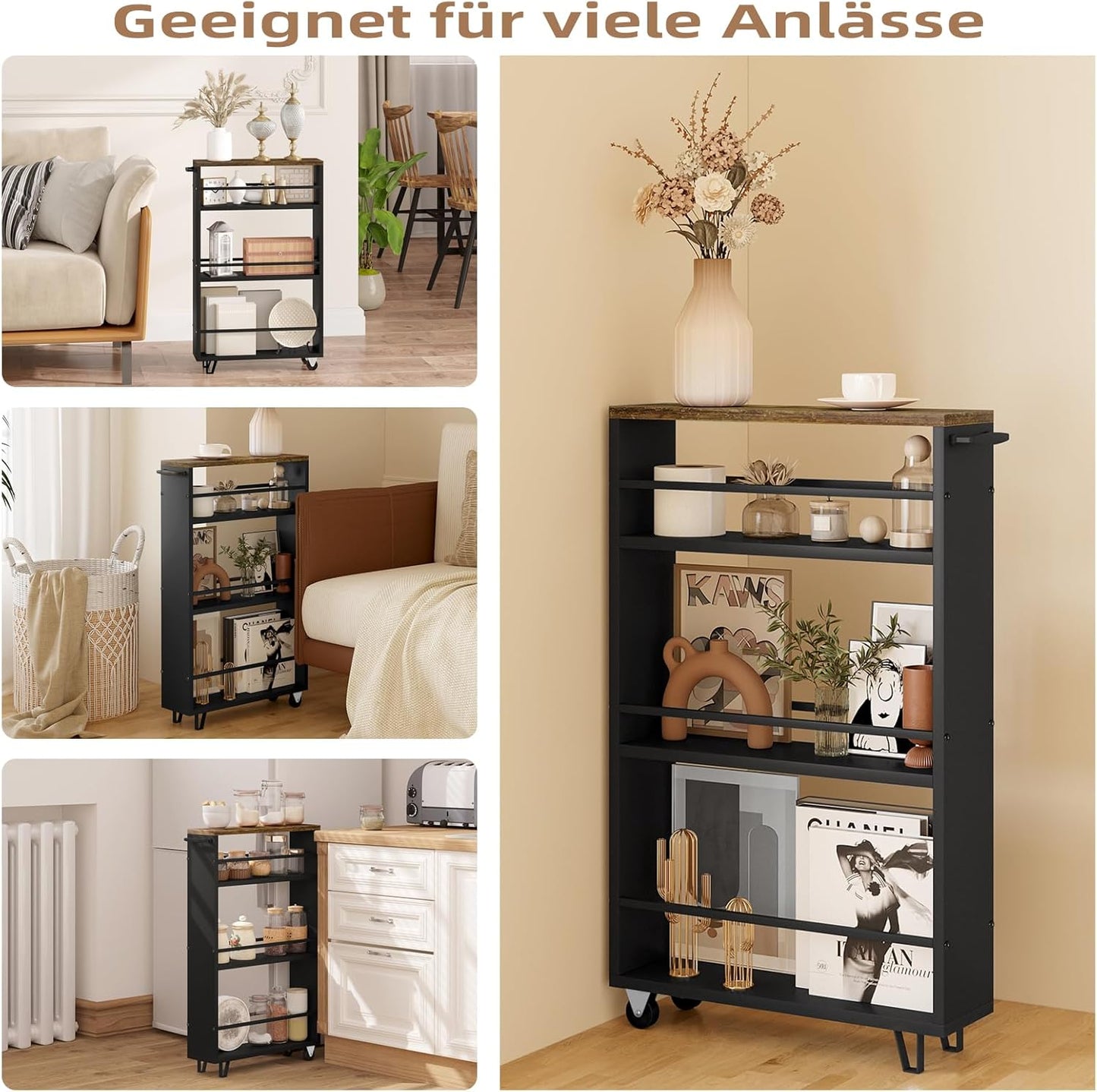 WOLTU Kitchen Trolley with 3 Levels