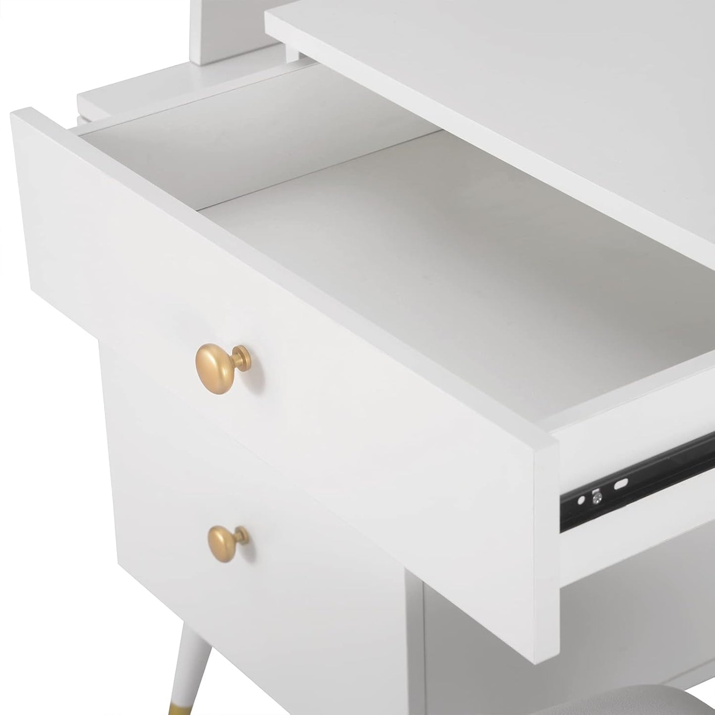 WOLTU Dressing Table with Mirror And Stool