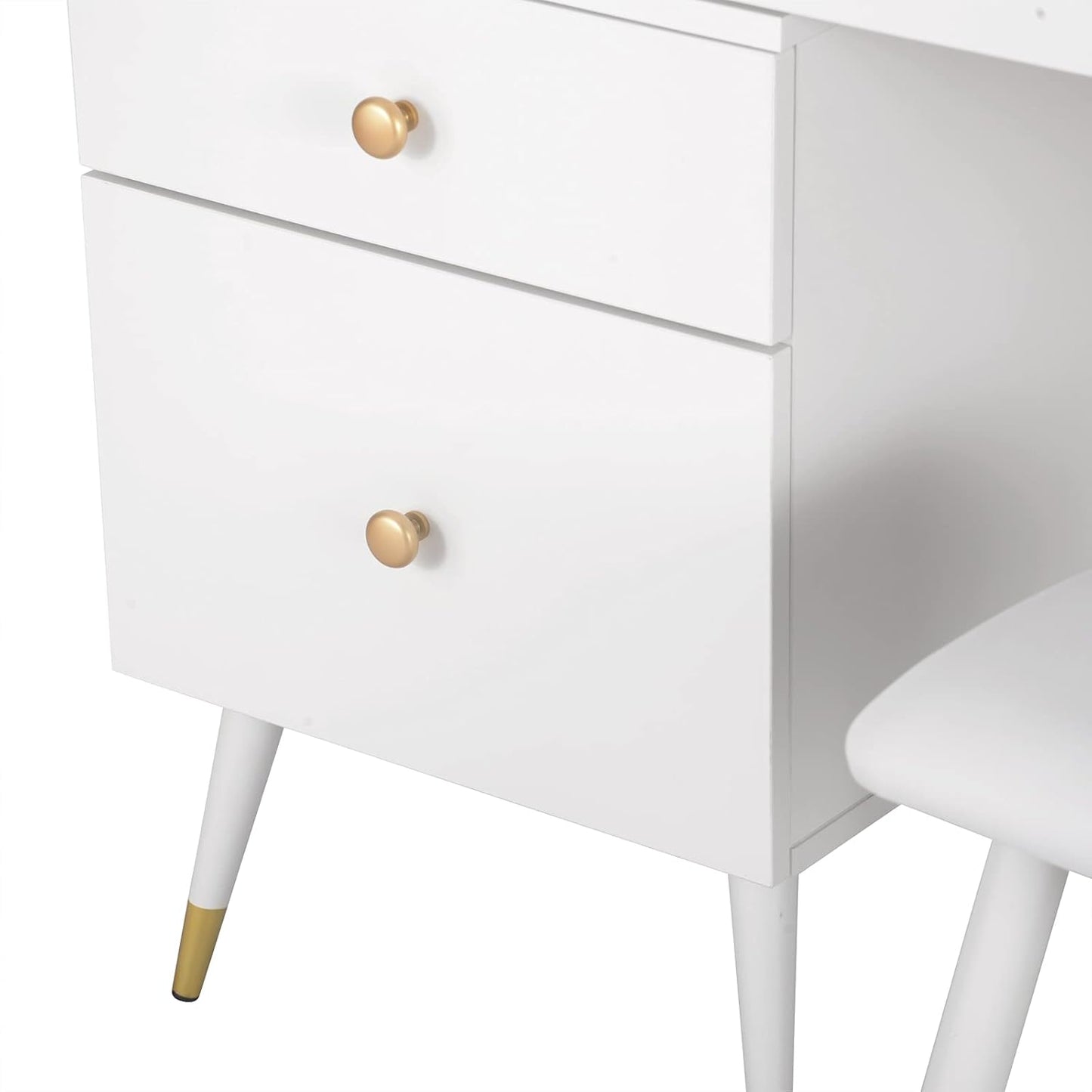 WOLTU Dressing Table with Mirror And Stool