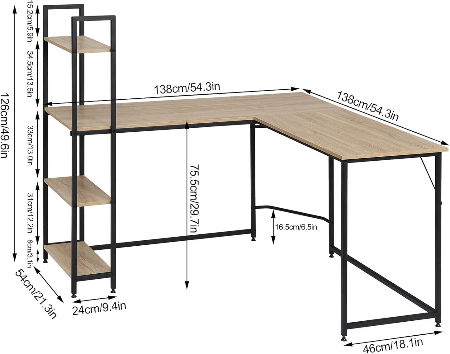 WOLTU Corner Desk