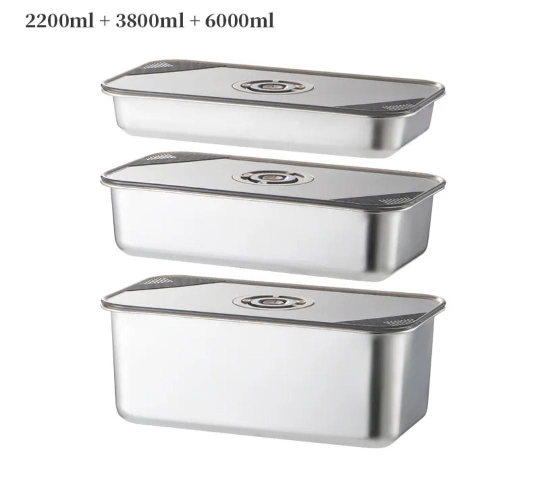 3 Pcs Stainless Steel Food Storage Container