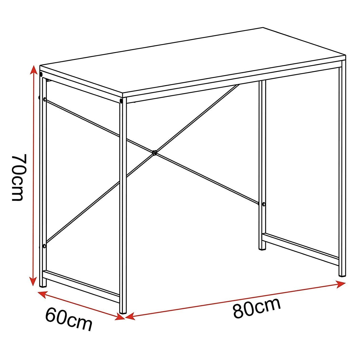 Wood with Iron Frame Computer Desk
