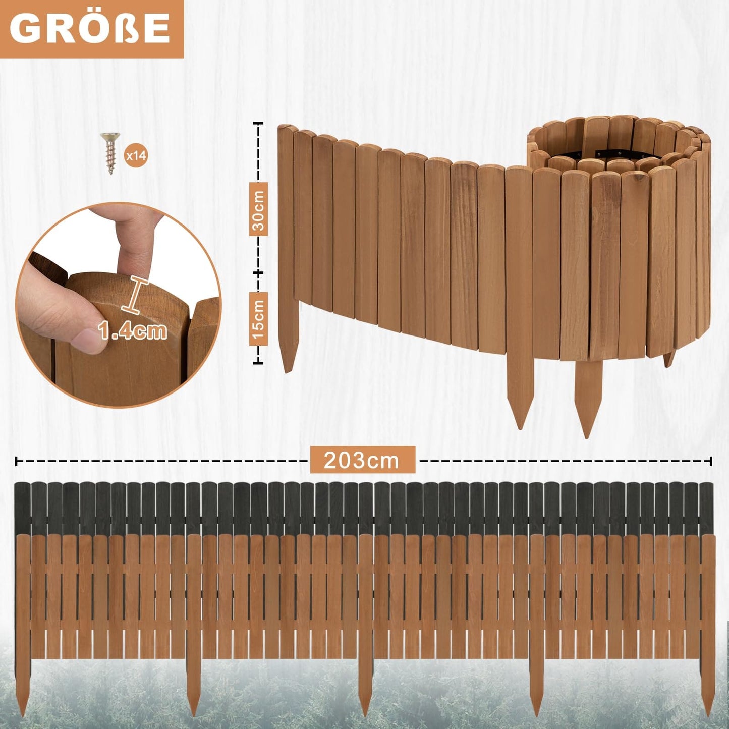 Decorative Wooden Lawn Fence,