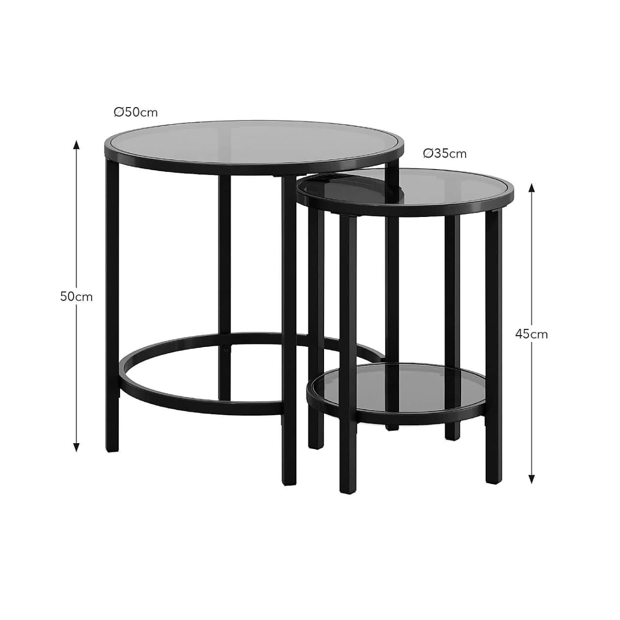 Dunelm Sofia Glass Nest of Table