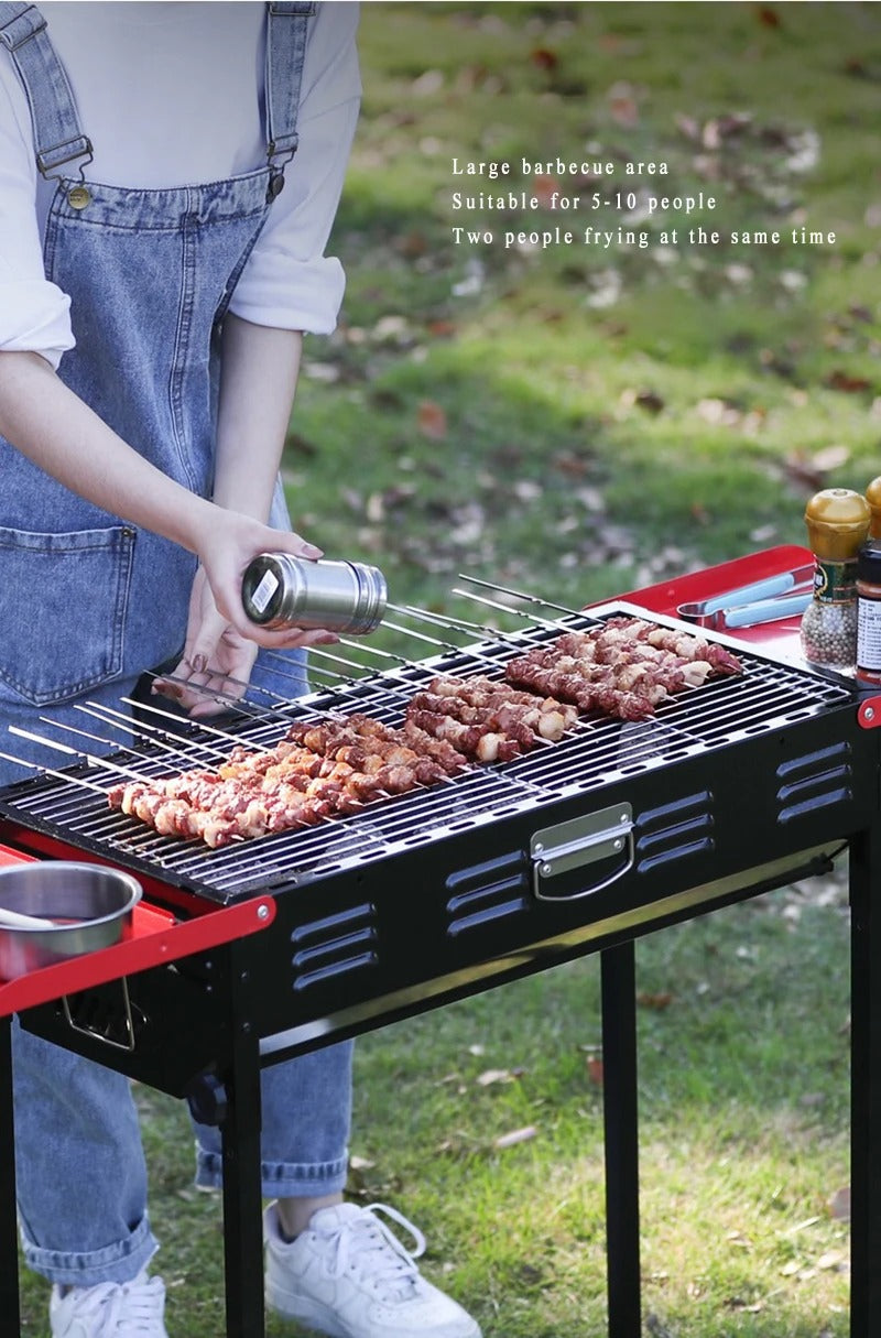 Portable Grill with Side Shelves