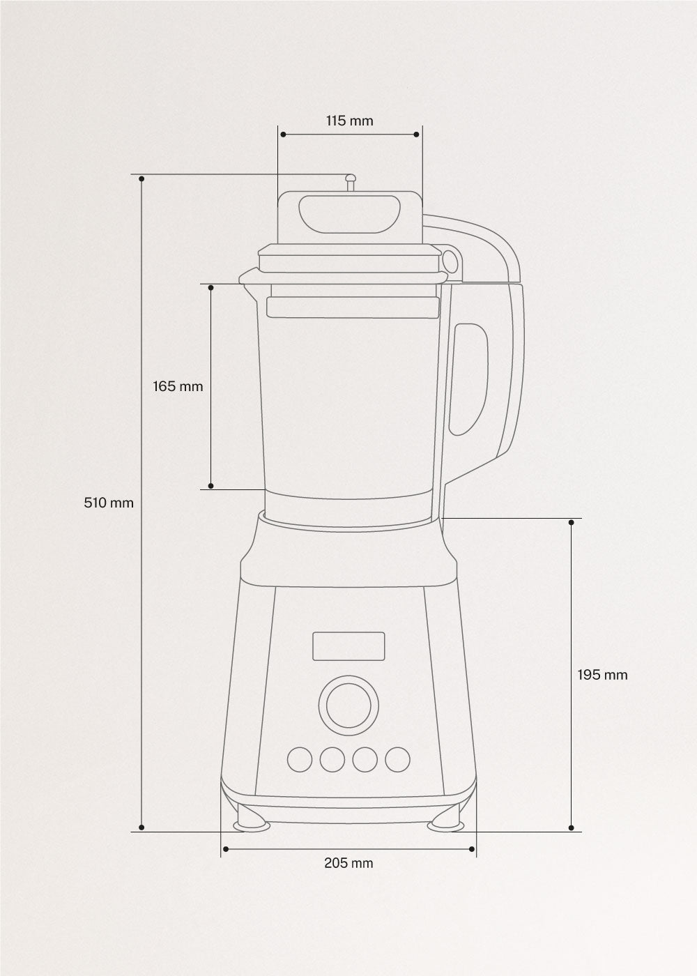 CREATE CHEF VACUUM Jug-heating blender with vacuum function