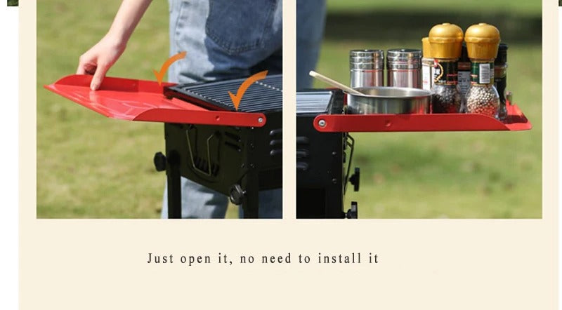 Portable Grill with Side Shelves