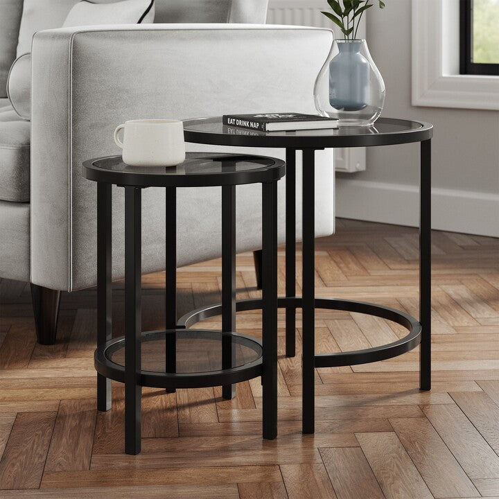 Dunelm Sofia Glass Nest of Table