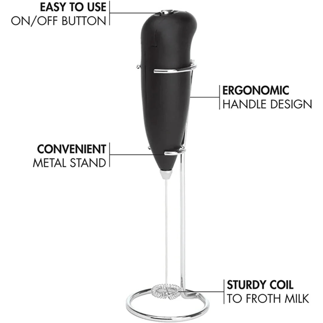 Handheld Milk FROTHER For Kitchen With Steel Stand