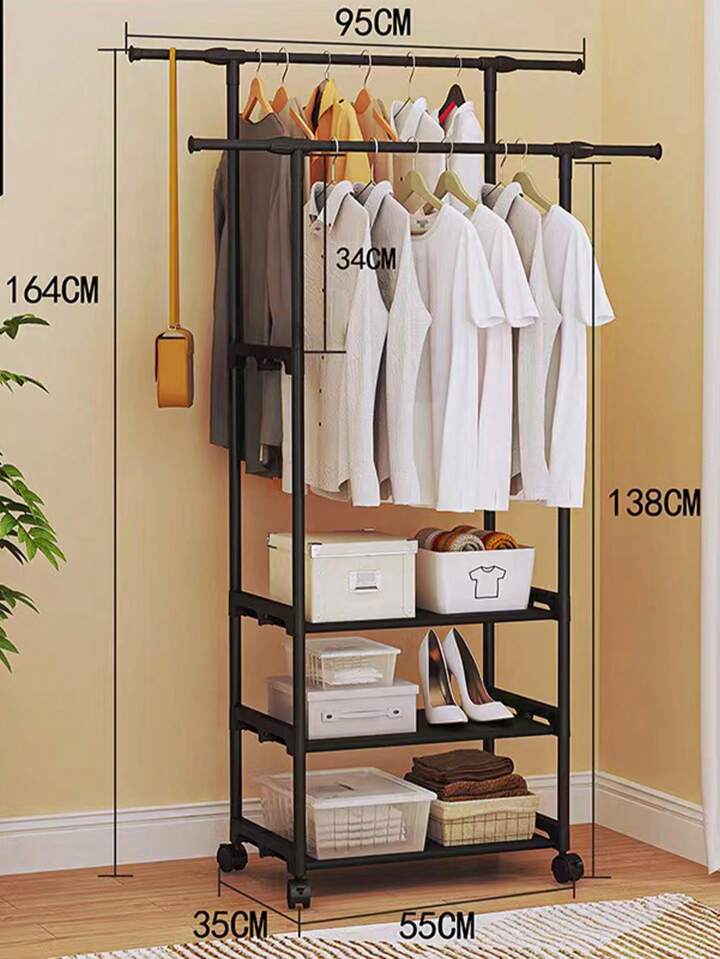 Rolling Hanging Clothes Rack