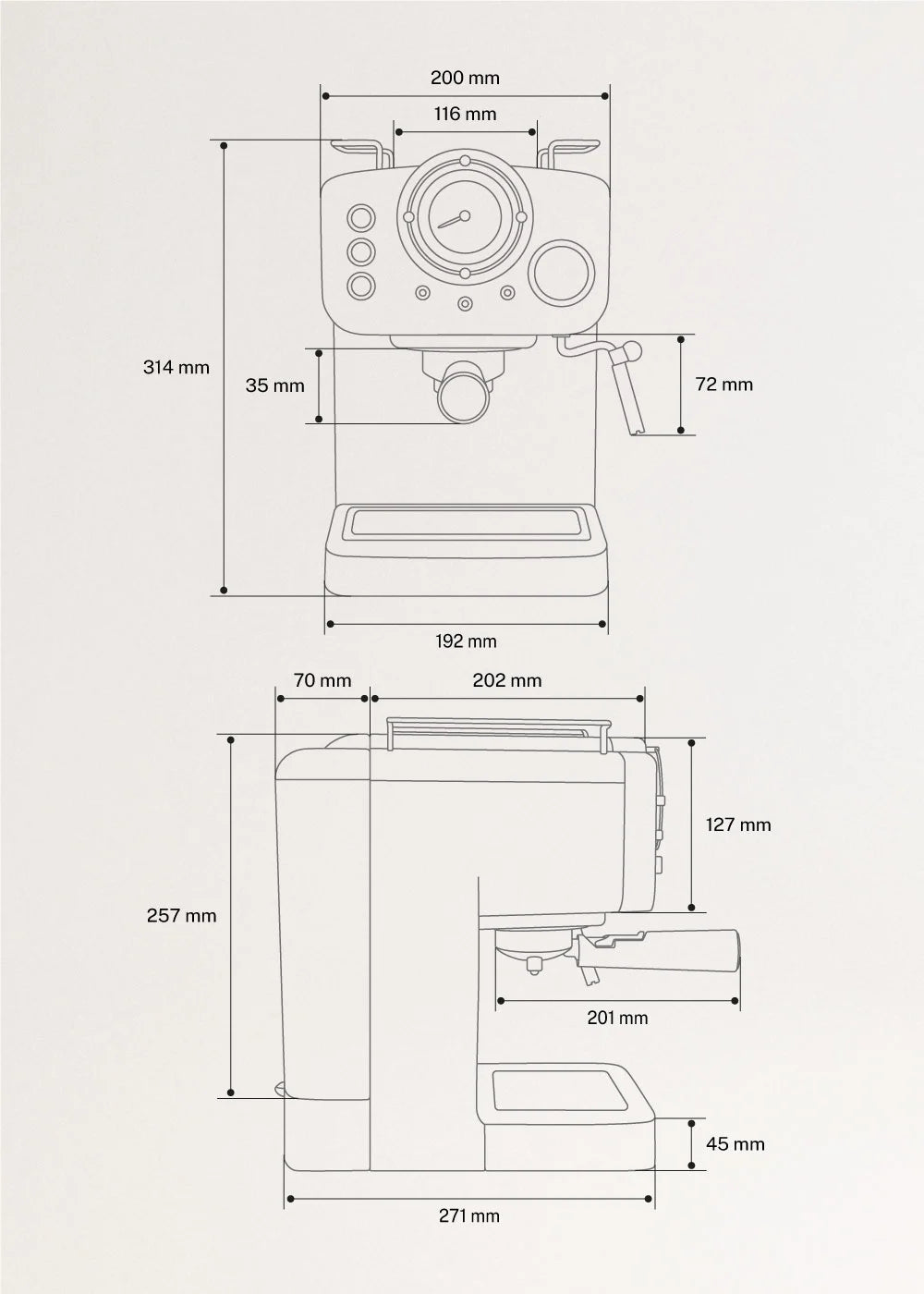 CREATE THERA RETRO Espresso coffee maker