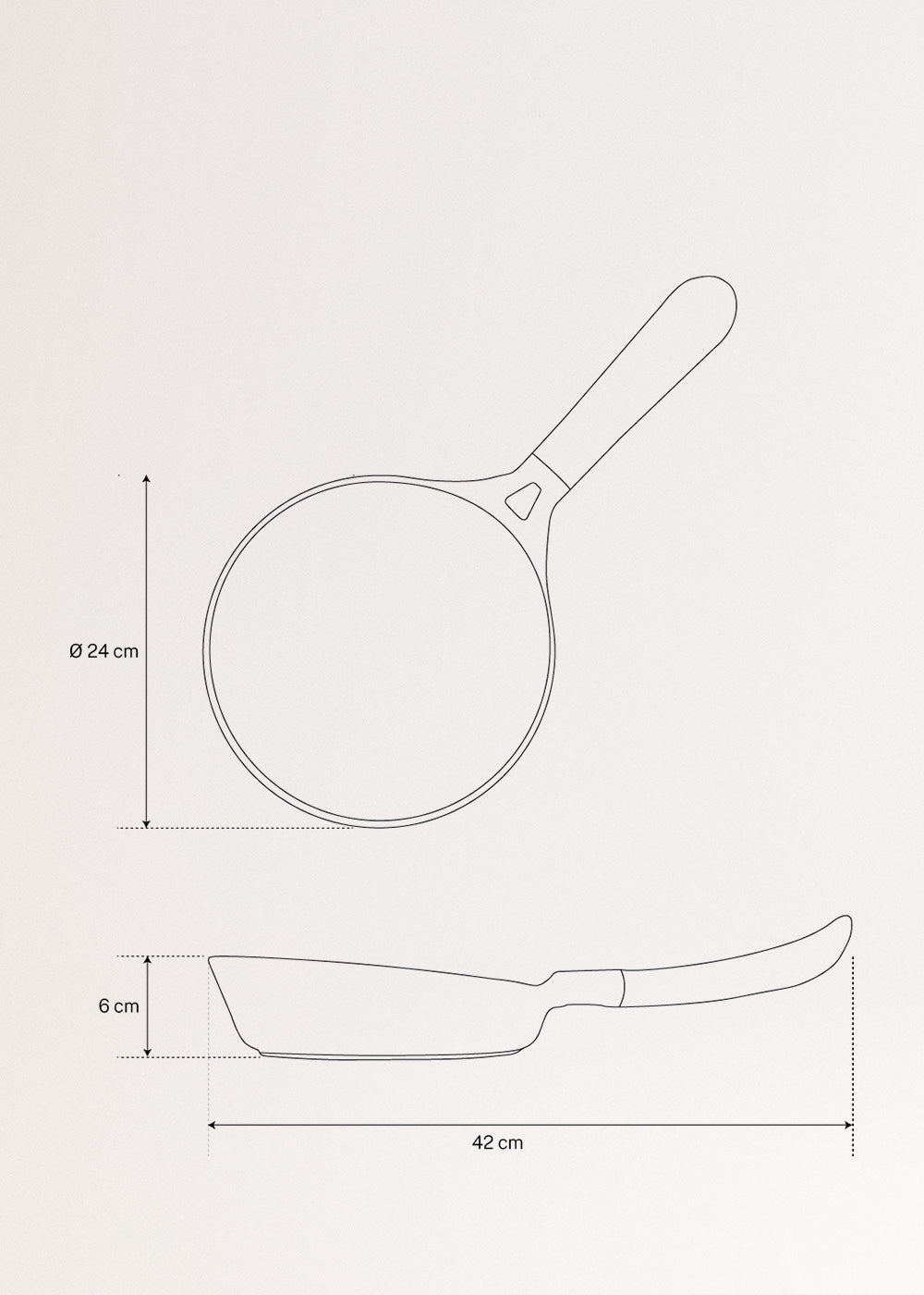 CREATE PAN STUDIO Cast Aluminium Frying Pan with Bakelite Handle