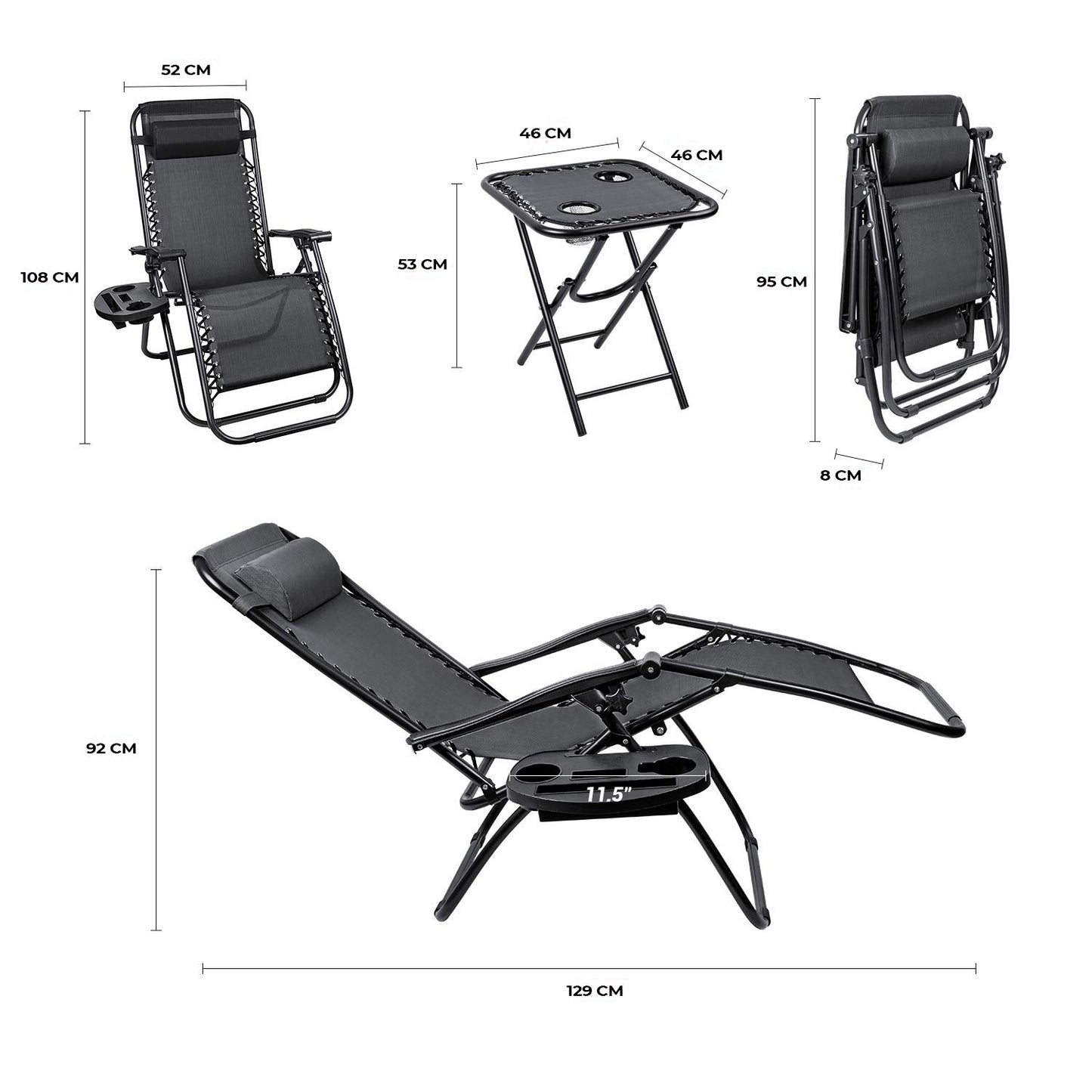 Set of 2 Lounge Chairs with Table
