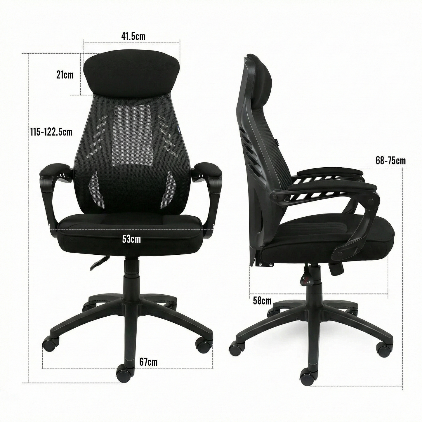 Ergonomic Black Mesh Office Chair with Headrest