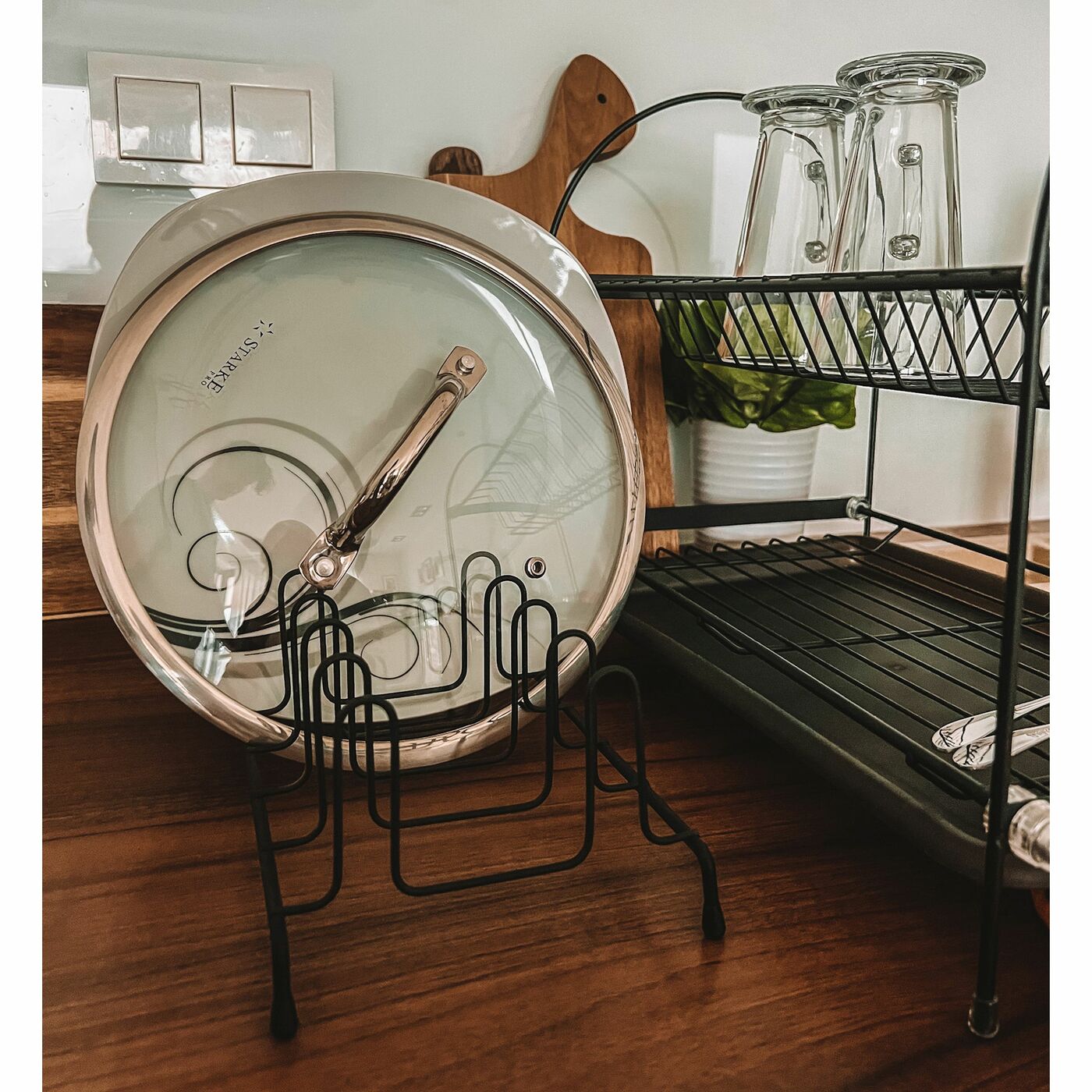 Metal Pot Lid Organizer Rack