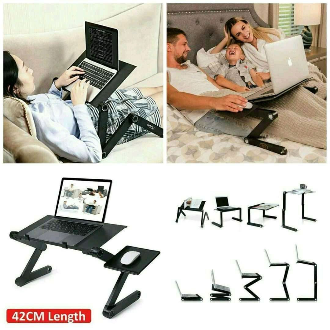 Adjustable Laptop Table With Mouse Pad & Cooler Fan