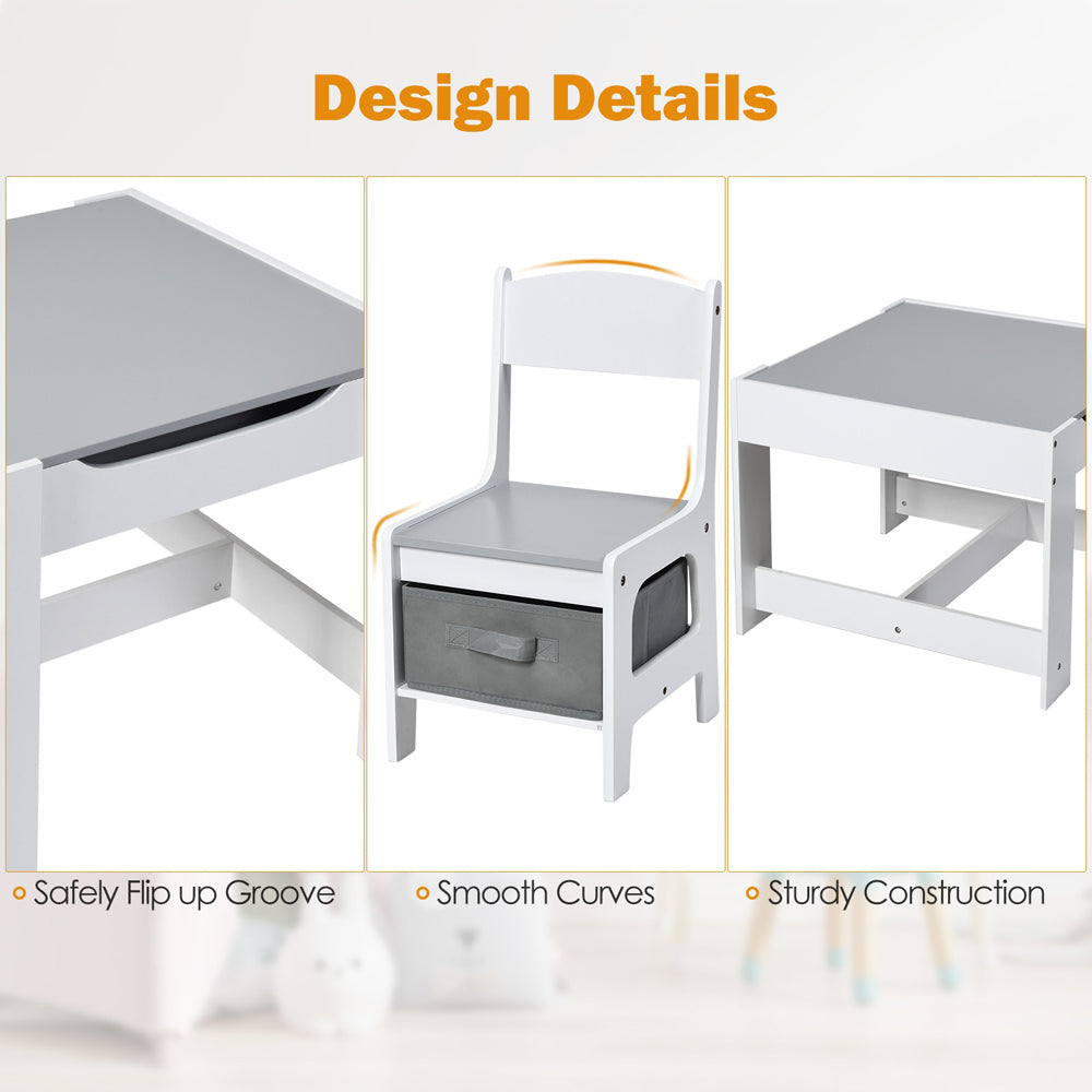 WOLTU Table and Chairs Set with Storage Boxes (Z-TCS004)