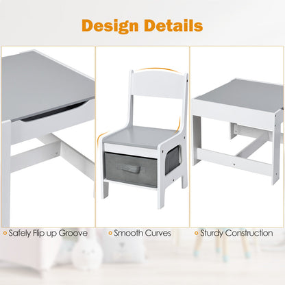 WOLTU Table and Chairs Set with Storage Boxes (Z-TCS004)