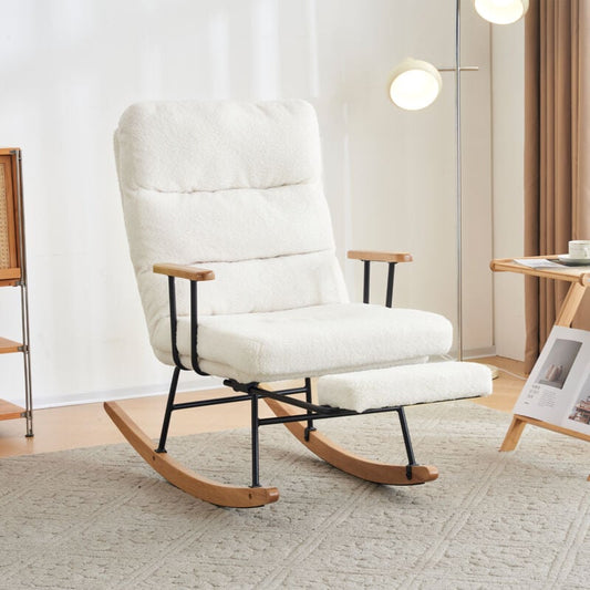 Modern Rocking Chair with Footrest