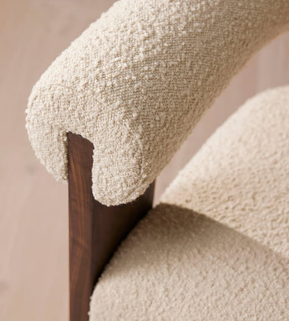 Eldon Dining Chair, Boucle, Walnut