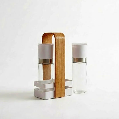 Danny Home Spice Rack with 2 Glass Spice Jars