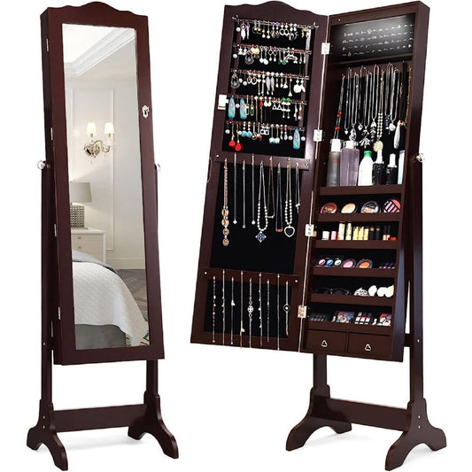 Standing Jewelry Mirror Armoire