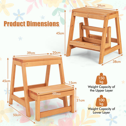 Costway Multipurpose 2-Tier Folding Step Stool