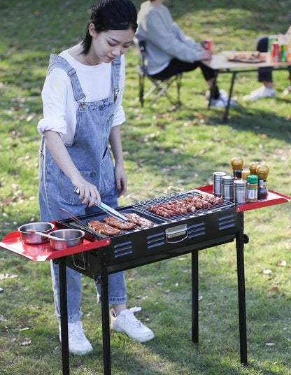 Portable Grill with Side Shelves