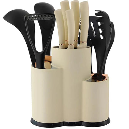 Set Knives x12 Kit Cutters Slicers Chopper Spoons Kitchen