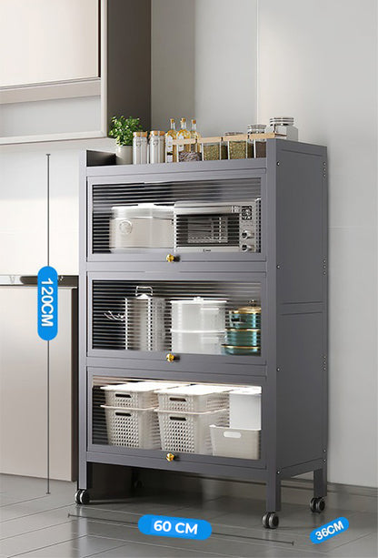 Kitchen Storage Cabinet with Flip-up Doors