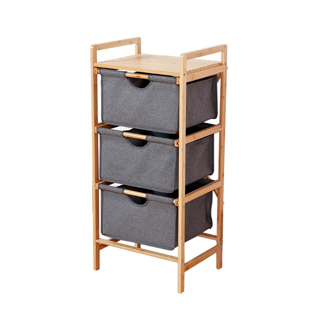 Bamboo SHELF UNIT WITH 3 DRAWERS