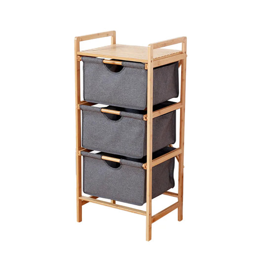 Bamboo SHELF UNIT WITH 3 DRAWERS