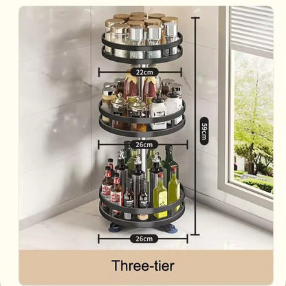 360-Degree Rotating Multi-Tier Spice Rack Organizer