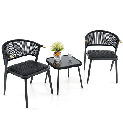 Costway 3 Piece Outdoor Wicker Furniture Set