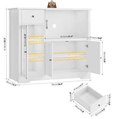 Microwave Cabinet with Hutch