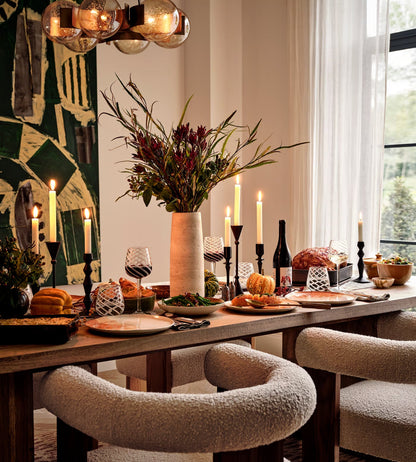 Eldon Dining Chair, Boucle, Walnut